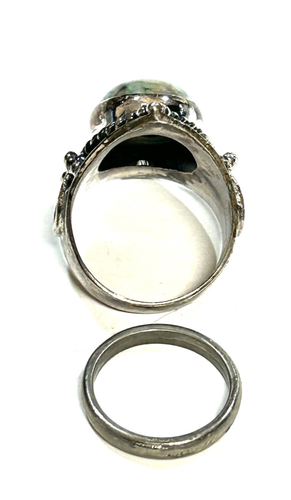 ANILLO PIEDRA VERDE SUROESTE PLATA 925 VINTAGE TALLA 9 - Imagen 7 de 16