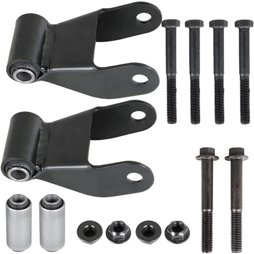 Rear Leaf Spring Hanger Bracket and Shackle Kit For Chevy Silverado GMC Sierra - Picture 5 of 13