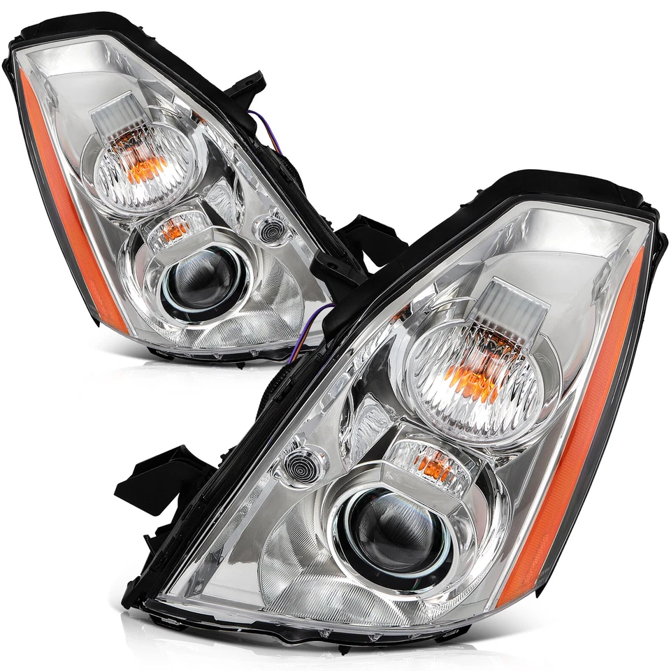 Pair Left Right Side Headlights Assembly For 2006-11 Cadillac DTS W/Projector — 第 2/4 张图片