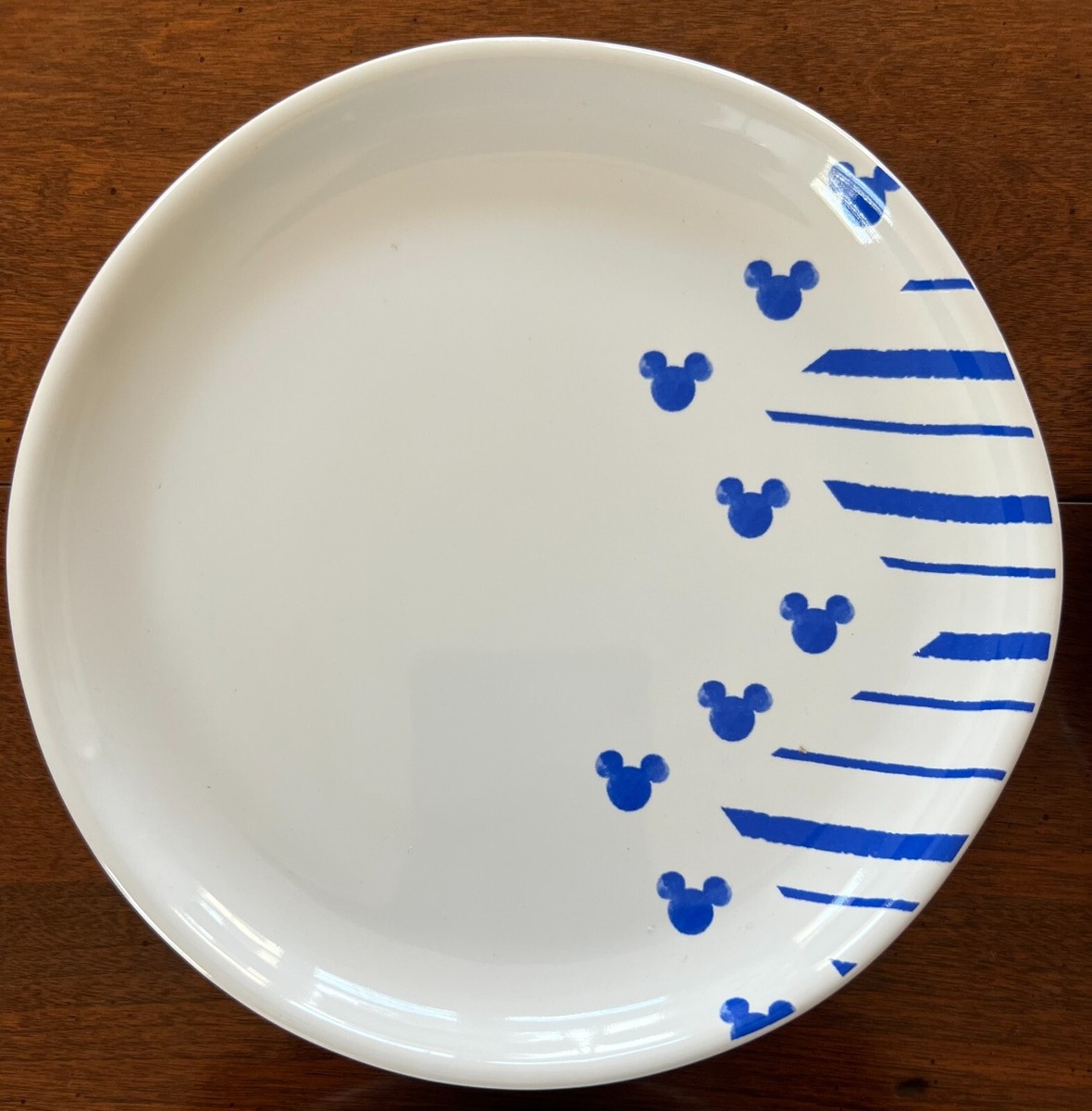 Disney Parks Mickey Mouse Icon Tidbit Blue Ceramic Salad Plates