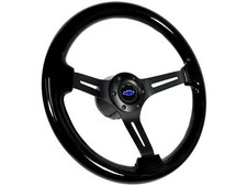 1969 1970 1971 1972 Nova 14 Black Wood Steering Wheel Kit Blue Bow Tie 3939731