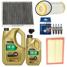 FOR VW GOLF R MK7 FULL SERVICE KIT 6L 507 OIL & ALL FILTERS & SPARK PLUGS X 4