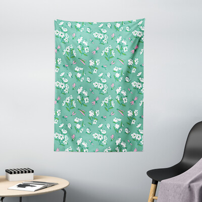 Hipster Wandteppich Blooming Pflanzen Schmetterlinge