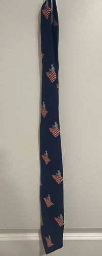 Vintage Hess's Navy Men's USA Betsy Ross Flag Neck Tie - Rare - 4th of July - Picture 4 of 6