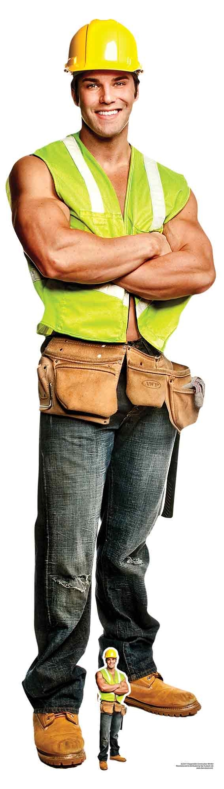 Construction Worker Chippendales Lifesize Cardboard Cutout Official Hen Party