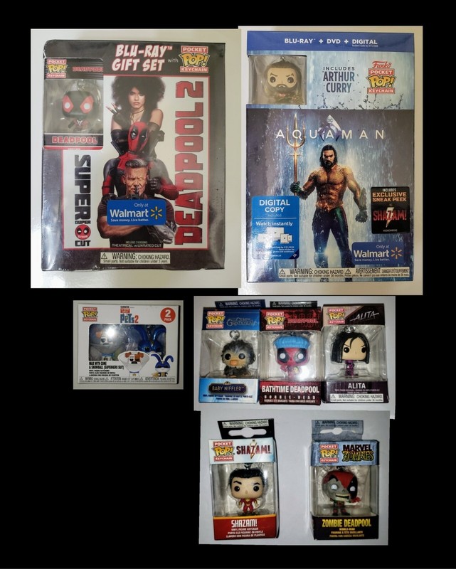 Funko POP! Pocket Keychain lot of 9 Keychains (2 DVDs)