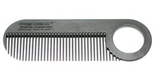 Chicago Comb No. 2 Carbon Fiber, Daily Use Pocket  Beard Comb, Fine  Thin Hair