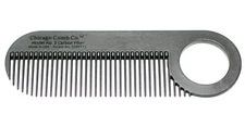 Chicago Comb No. 2 Carbon Fiber, Daily Use Pocket & Beard Comb, Fine & Thin Hair