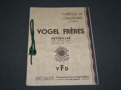1930'S VOGEL FRERES FABRIQUES DE CHAUSSURES FRENCH CATALOGUE - FR 644