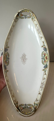 Antique Morimura Nippon Porcelain Celery w/Handles Hand Painted Gold Gild Marked