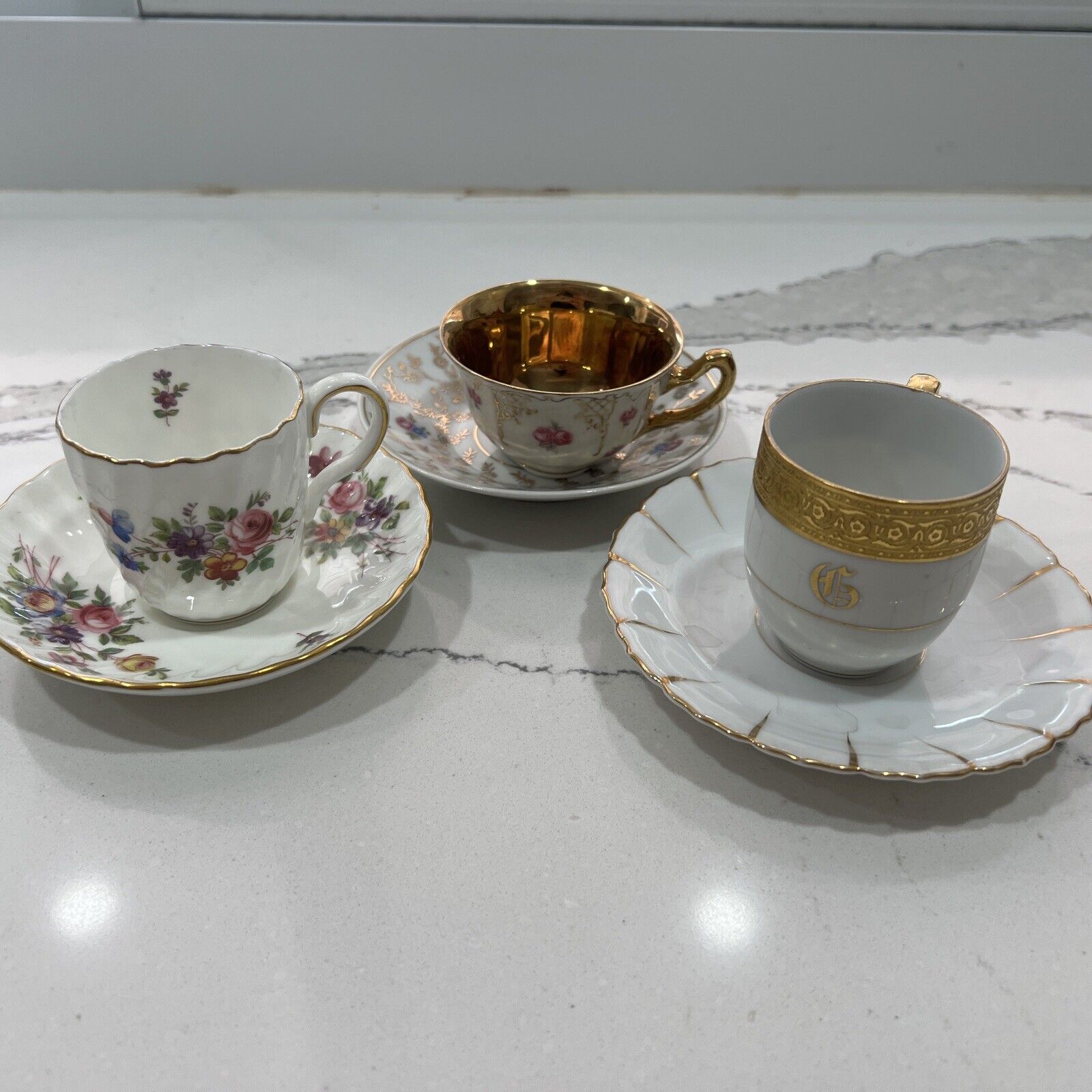 1930s Art Deco Crown Ducal Ware England Demitasse Espresso Cups & Saucers -  Service for 8