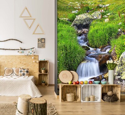 3D Grass Stream O596 Wallpaper Wall Murals Removable Wallpaper Sticker Eve