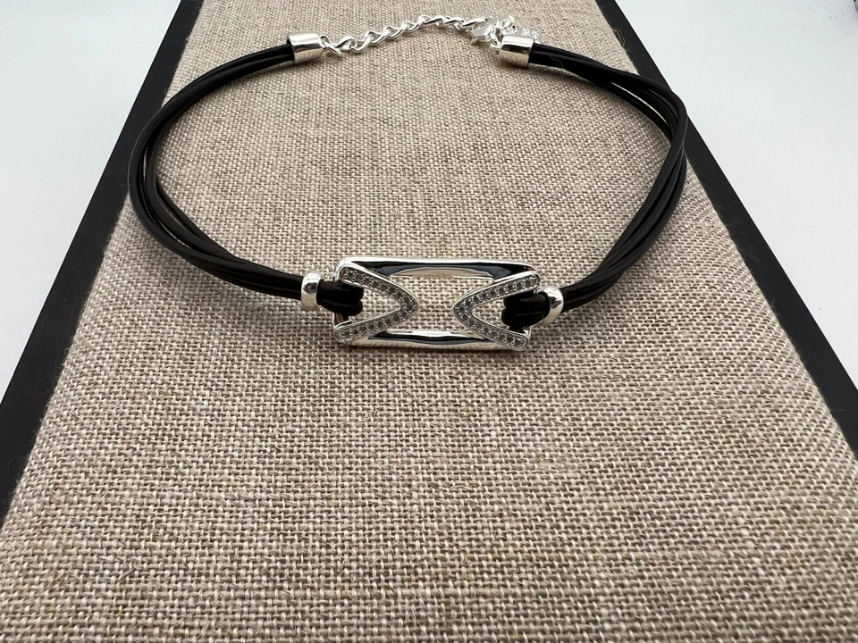 NEW Uno de 50 THE ONE TOPAZ Silver Plated Short Necklace Leather Topaz - Imagem 4 de 4