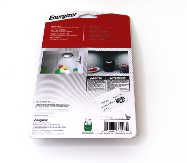 Energizer LED Tap Lights 2x Battery Operated Soft White Light Push on