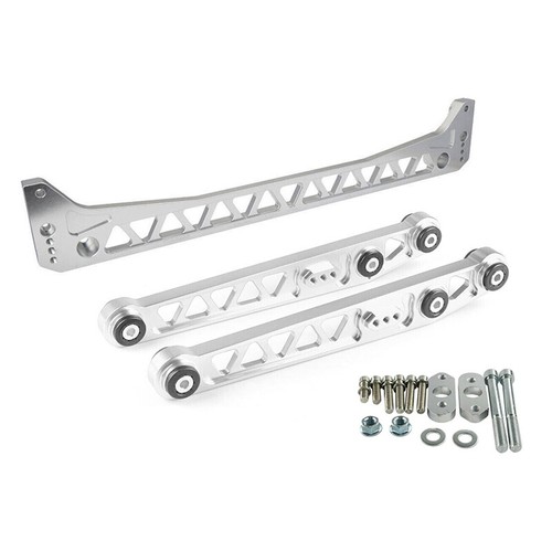 Front Lower Tie Bar/Traction Control Bar Kit For 1992-2000 Honda Civic/Acura Integra - Adjustable, Black Powder Coat