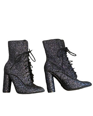 cape robbin laceup boots paw 50 glitter size dark blue