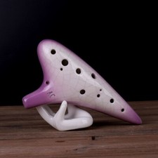 Ocarina 12 Holes Alto C Tones Crackle Pattern Ceramic Gradient Flute