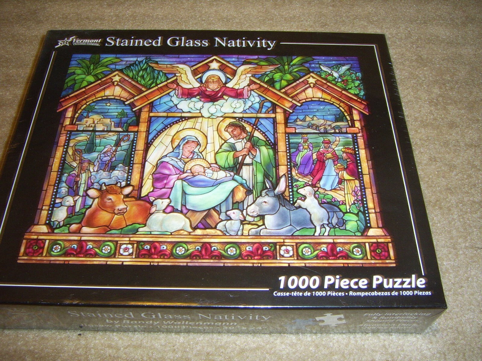 Stained Glass Nativity Jigsaw Puzzle 1000 Piece Vermont Christmas
