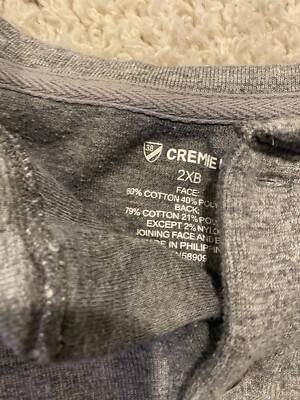 Grandpa sweater adult 2XL XXL Big Gray 1/4 Button Cremieux Long