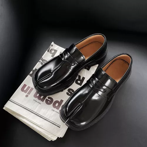 Men's Genuine Leather Split-toe Pedal Loafers Shoes Women Thick Sole Tabi Shoes - Picture 1 of 5