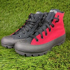 Converse Lugged Platform Chuck Taylor All Star Womens 7.5 Boot Black Red