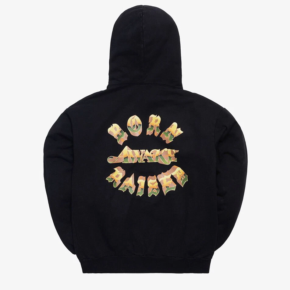 MC BORN RAISED SCRIPT ROCKER HOODIE BK 黒 | nalans.com