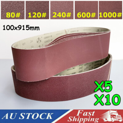 HARFINGTON 20-Pack Sanding Belts – 2.5" X 14", Aluminium Oxide, 5 Each Of 40/80/120/240 Grit, Flush Joint, For Metal, Wood, Fiberglass, And Automotive Repair
