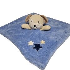 Baby Gear Puppy Dog Lovey Blue Plush Stars Baby Blanket Security 15"x15"