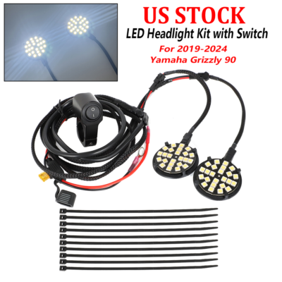 #ad US For Yamaha Grizzly 90 Grizzly 90 2019 2024LED Head Light Headlight Kit White $18.99