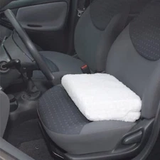 Jumbl Driver's Angle Lift Seat Cushion with Washable Seat Cushion - White