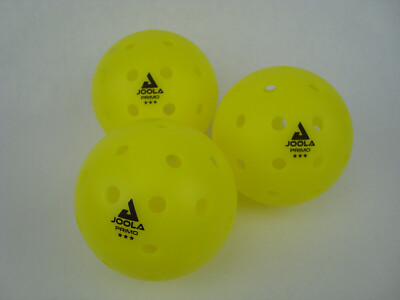 3 Joola Primo Pickleball Outdoor Ball Ben Johns Favorite Ball set of 3 yellow