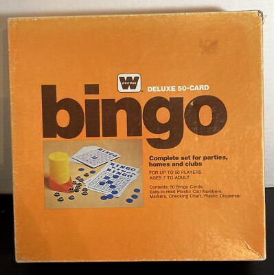 Vtg NOB 1974 Whitman Bingo Deluxe Complete 50-Card Set Sealed Numbers & Covers