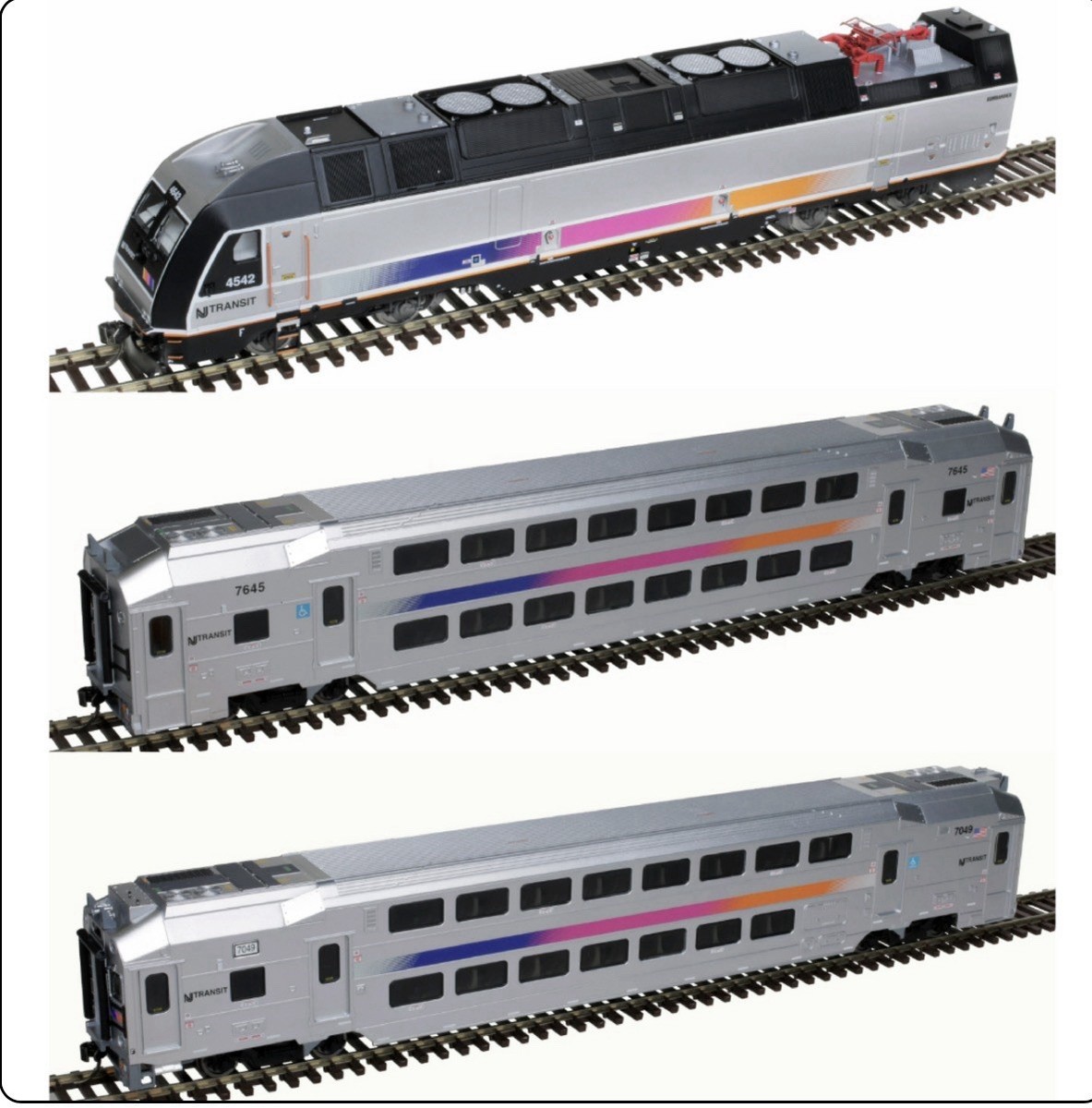HO Atlas MULTI-LEVEL SET NJ TRANSIT ALP-45DP #4505, CAB CAR #7049