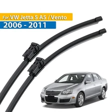 2Pcs Front Windshield Flat Wiper Blade For VW Jetta 5 A5 2006-2011 24''+19''