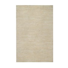 6'4" x 9'9" Swan White Plain Design Lori Buft Pure Wool Hand Knotted Rug R91302