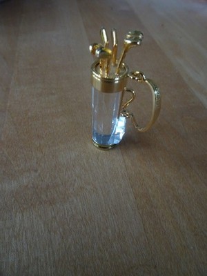 Swarovski Figur Crystal Memories Golfbag Gold Kristall Glas 