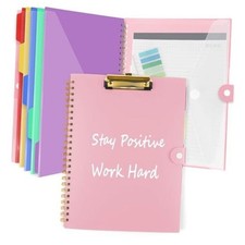 Clipboard Folio with Notepad, Multifunctional Clipboard Letter Macron Pink