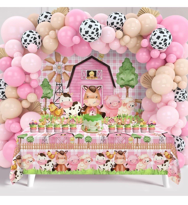 Farm Animal Themed Birthday Party Decorations for Girls