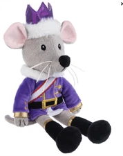 Ganz Holiday King Mouse Plush Stuffed Animal Toy with Purple Jacket, 12"