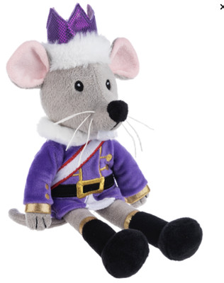 Ganz Holiday King Mouse Plush Stuffed Animal Toy with Purple Jacket, 12''