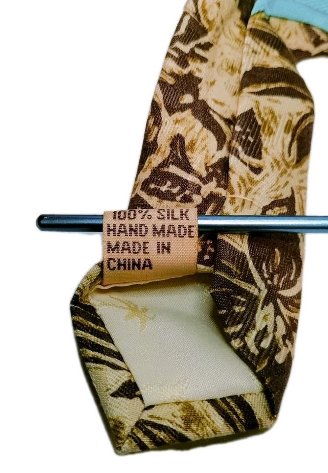 Corbata Tommy Bahama Para Hombre Floral Tabaco Seda Diseñador Marrón 56x4  Foto 4 de 4
