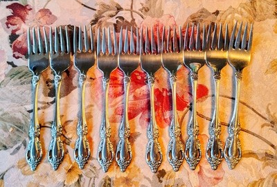 Lot of 10 Oneida Distinction Deluxe HH RAPHAEL Salad Forks Stainless 6.75''