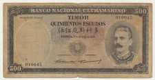 Timor: Portuguese 1959 500 Escudos P-25a, average circulated with faults  