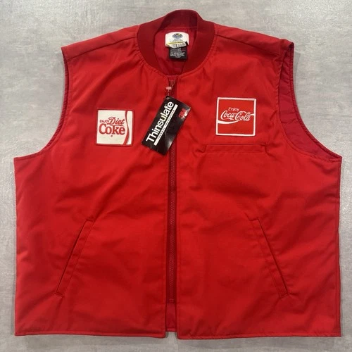 Coca Cola Vest Vtg Truck Driver Uniform XL Patches 90s New With Flaws NOS Coke