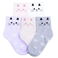 5 Pack Tandi Kids Girls Cotton Cute Socks Low Cut Crew Ankle No Toe Seam