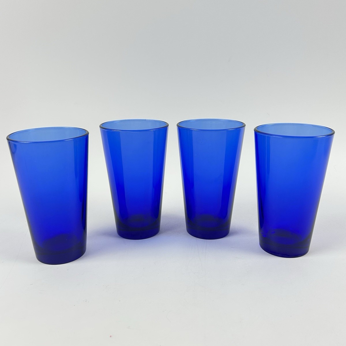 Vintage Anchor Hocking Cobalt Blue Flare Tumblers Pint Size