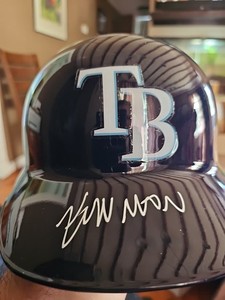 kyle manzardo Signed Authentic Batting Helmet With Dave And Adams Authentication
