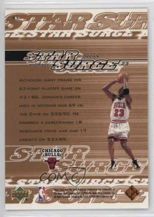 1999-00 Upper Deck Star Surge Michael Jordan #S1 HOF - Image 2 of 2