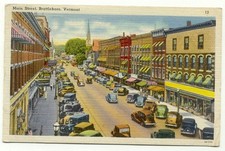 Pasadena CA East Colorado Street Linen Postcard California