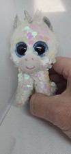 TY Flippables Sequin 4" DIAMOND Unicorn Beanie Boo Key Clip Plush  New With Tag